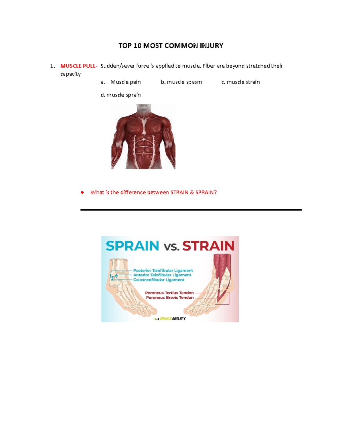 Top 10 Most Commonn Injury - TOP 10 MOST COMMON INJURY MUSCLE PULL ...