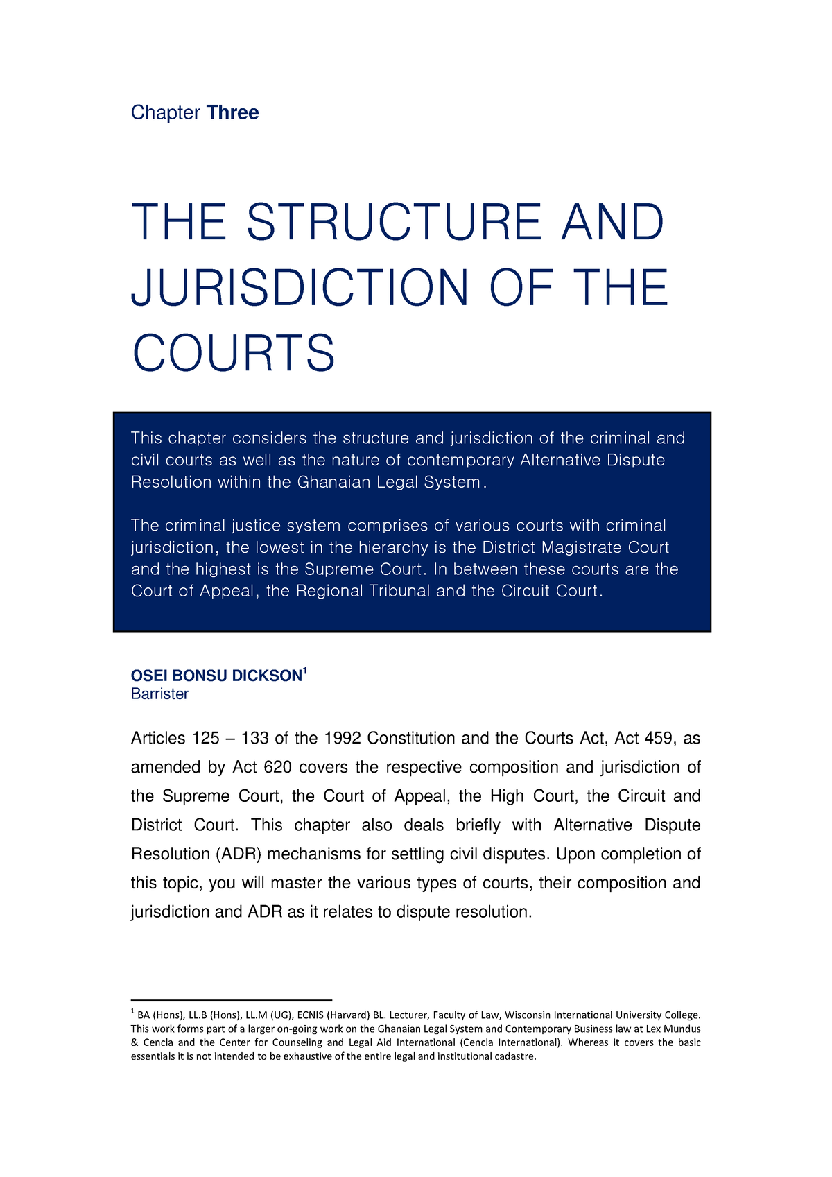 Structure Courts - THE COURT - Chapter Three THE STRUCTURE AND ...