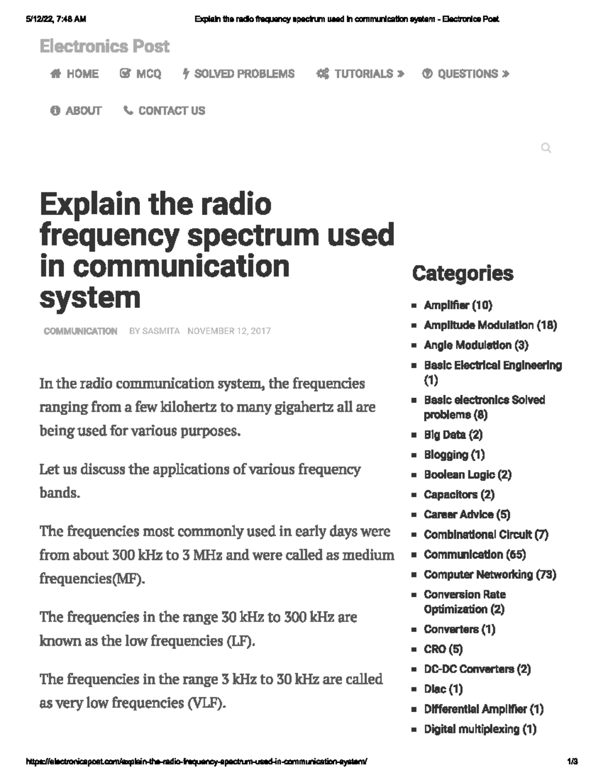 Explain the radio frequency spectrum us Pattern Recognition Studocu