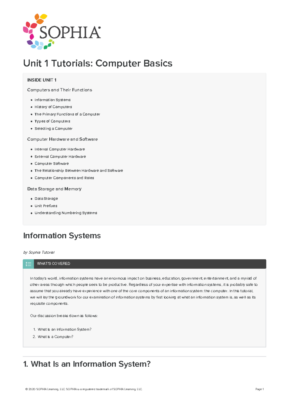 Unit 1 Tutorials Computer Basics - Unit 1 Tutorials: Computer Basics ...