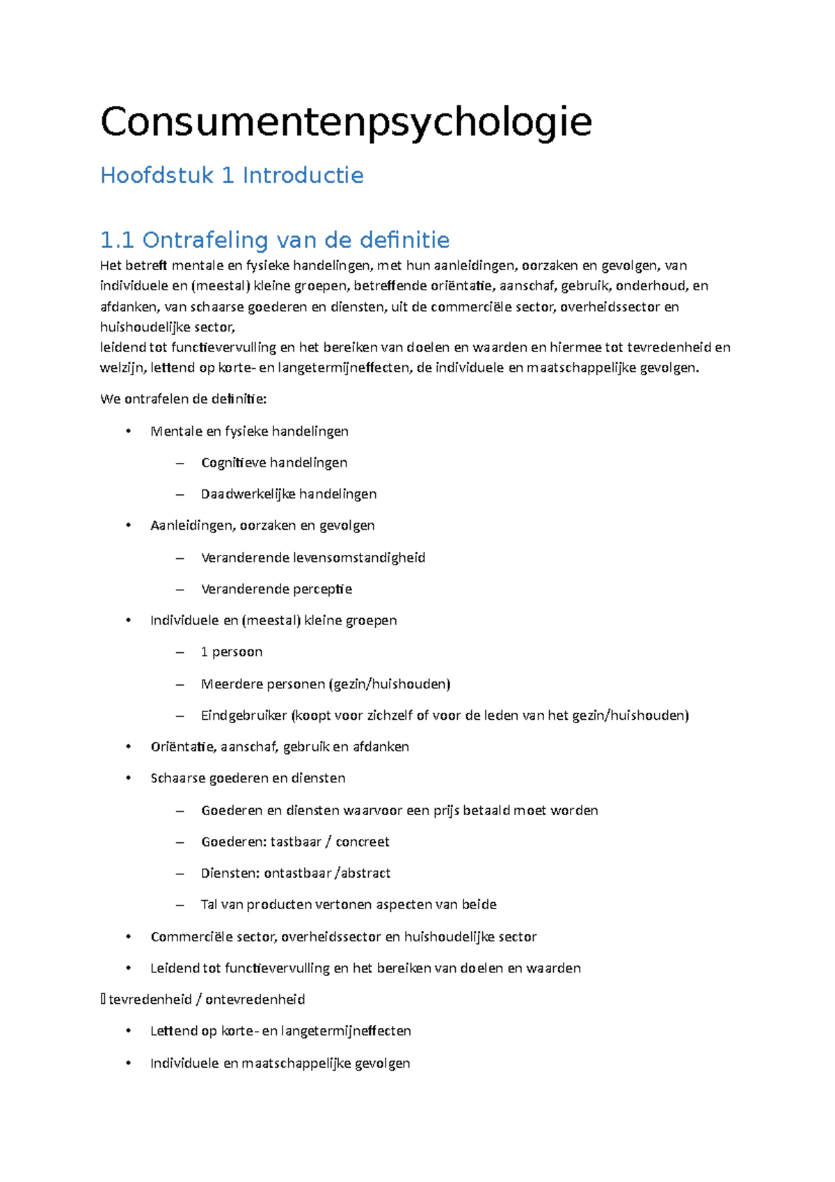 Samenvatting - Compleet - Consumentenpsychologie ...