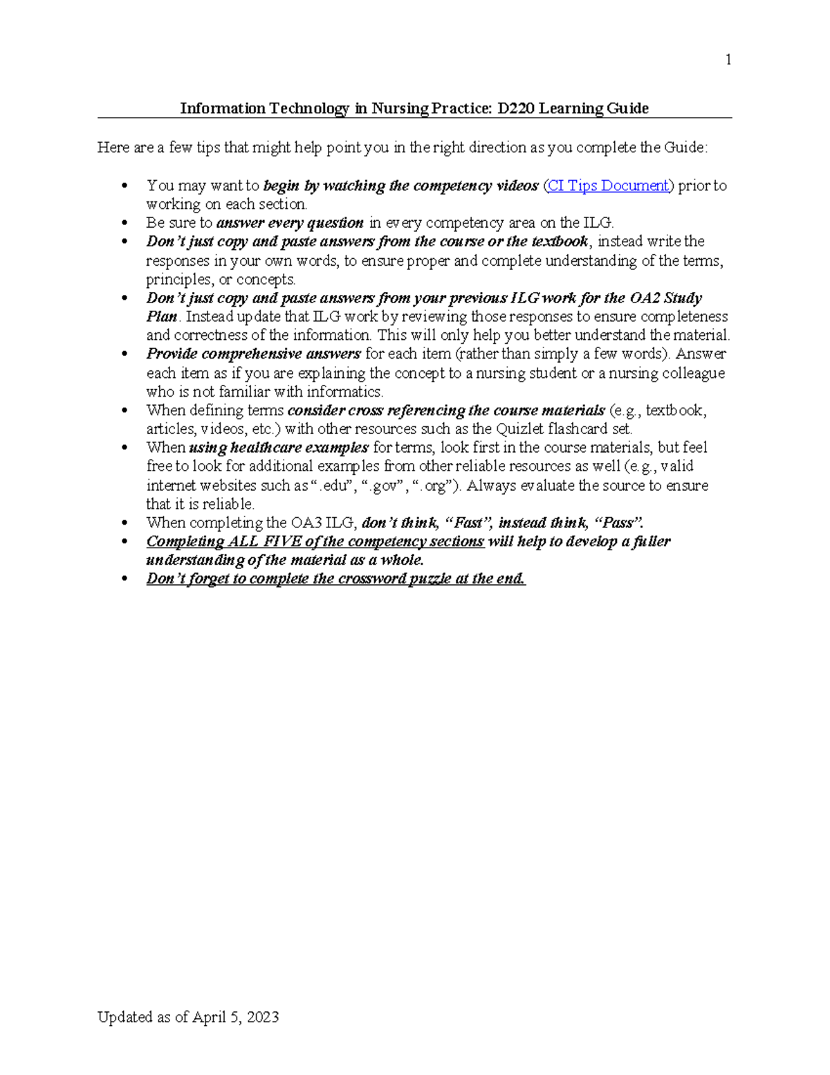 -D220 Information Technology in Nursing Practice-Interactive Learning ...