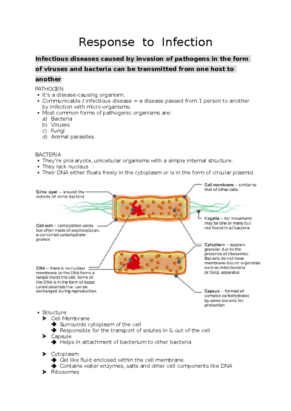 Chapter 7 - Response To Infection - Response to Infection Infectious ...