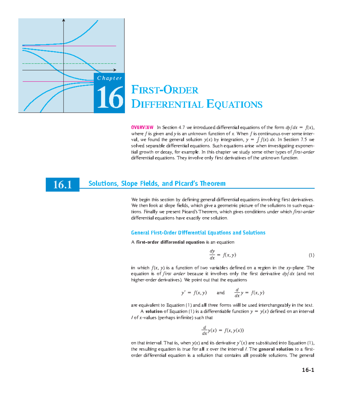 1st order ODEs - Lecture notes 1,2,3 - Chapter 16 FIRST-ORDER ...