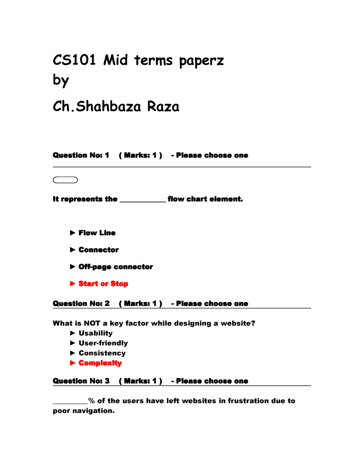 CS101 Midterm Solved Paper With Reference By Shahbaz Rana - CS101 Mid ...