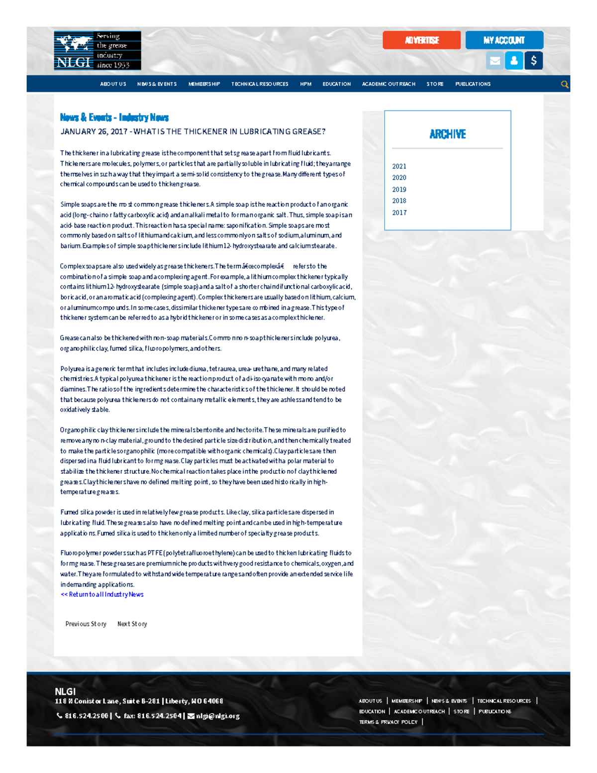 Www nlgi org faqs what is the thickener in lubricating grease - News ...