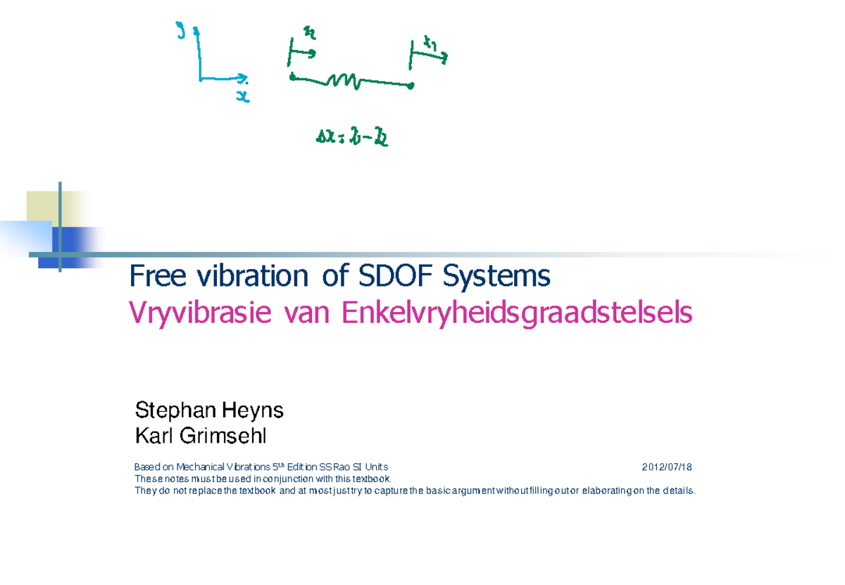 1.2 Chapter 02 Free vibration of SDOF 18-07-2012 - Free vibration of ...
