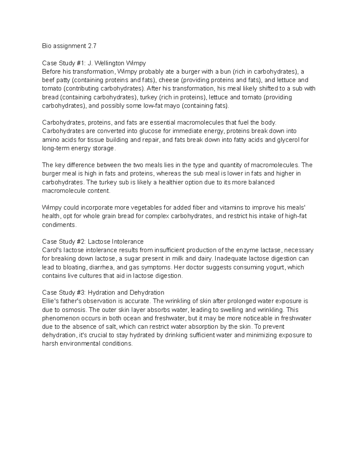 2.7 Unit 2 Assessment for Grading - Bio assignment 2. Case Study #1: J ...