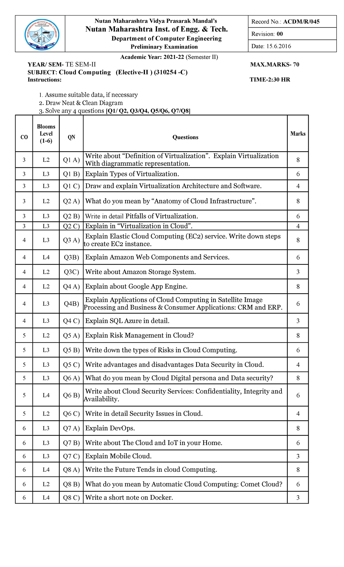 TE CC Prelims Que Paper Set 1 - Nutan Maharashtra Vidya Prasarak Mandal ...