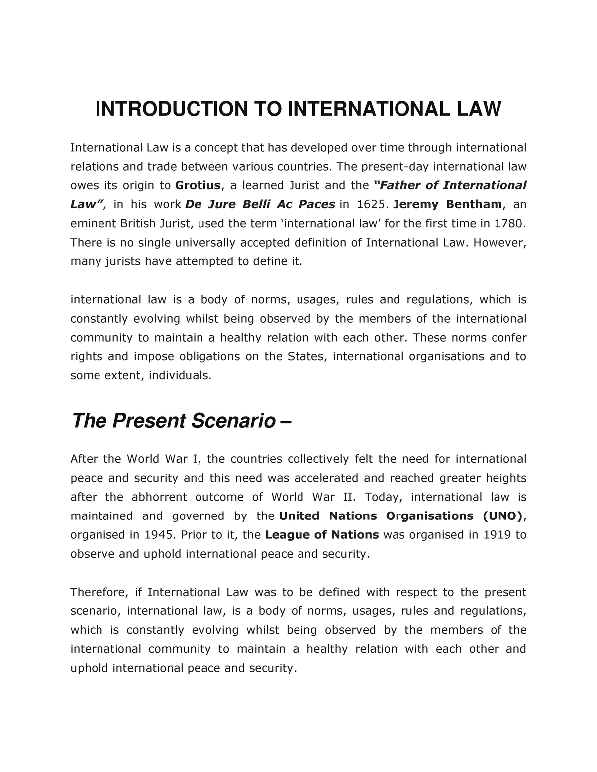 International Law Concepts - INTRODUCTION TO INTERNATIONAL LAW ...