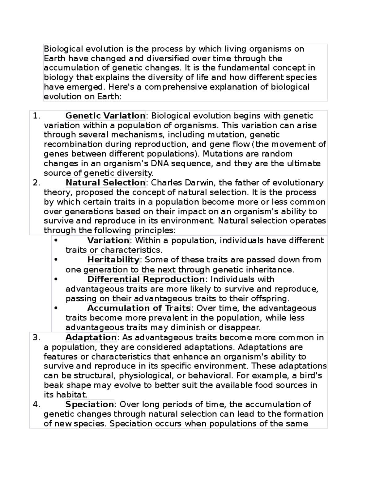 Evidence of evolution Biological evolution is the process by which