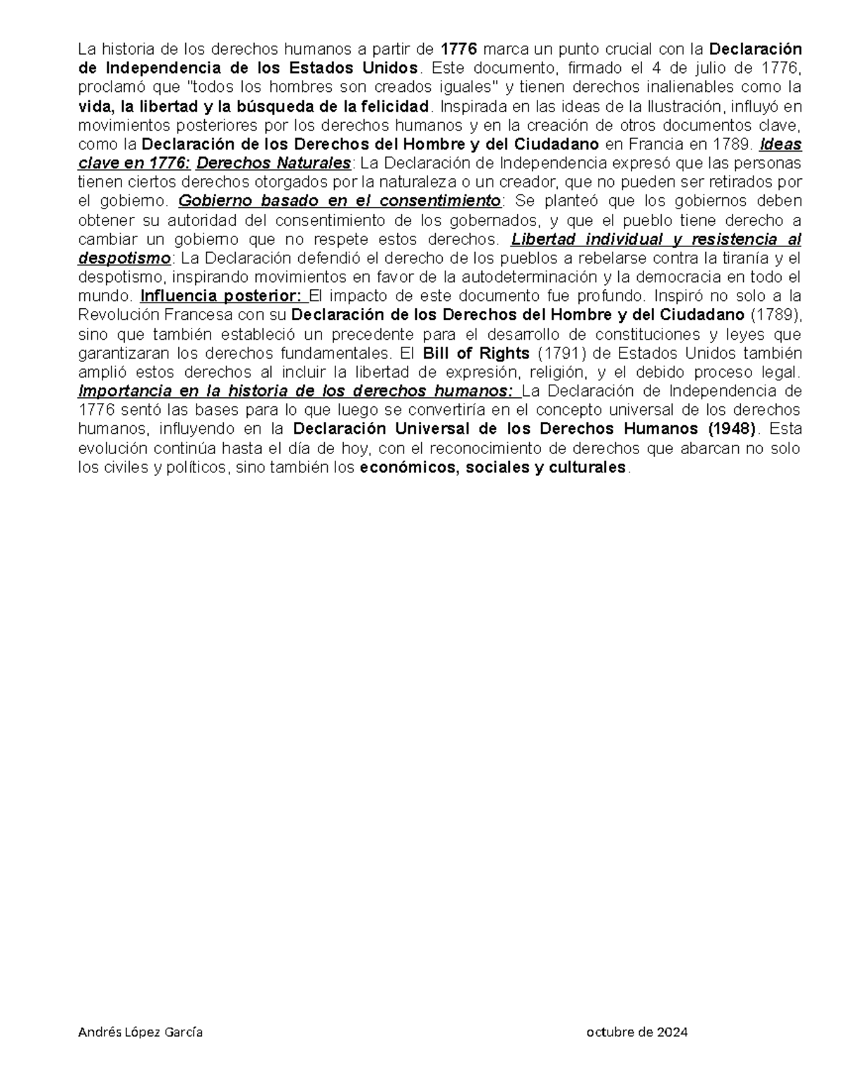 Declaración de Independencia de los Estados Unidos - Este documento ...
