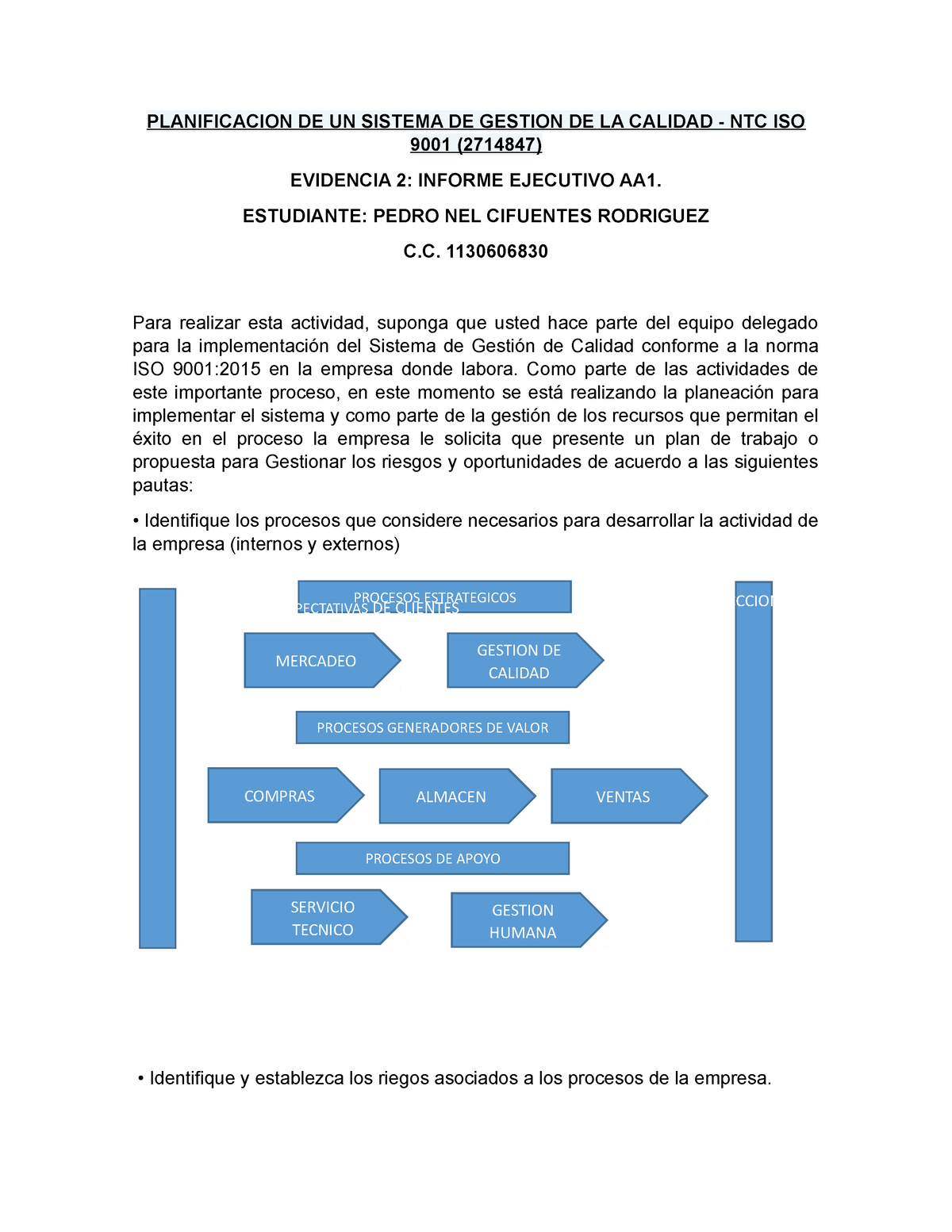 Evidencia 2 Informe Ejecutivo AA1 PNC - PLANIFICACION DE UN SISTEMA DE ...