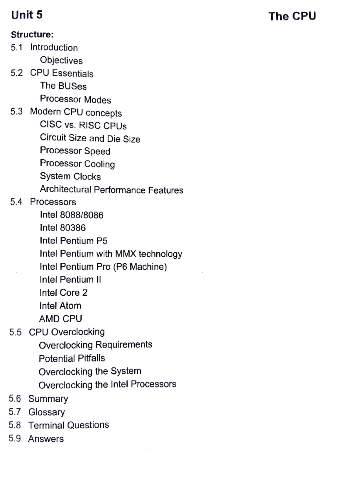 Fundamentals of Computers and IT - The CPU - Studocu