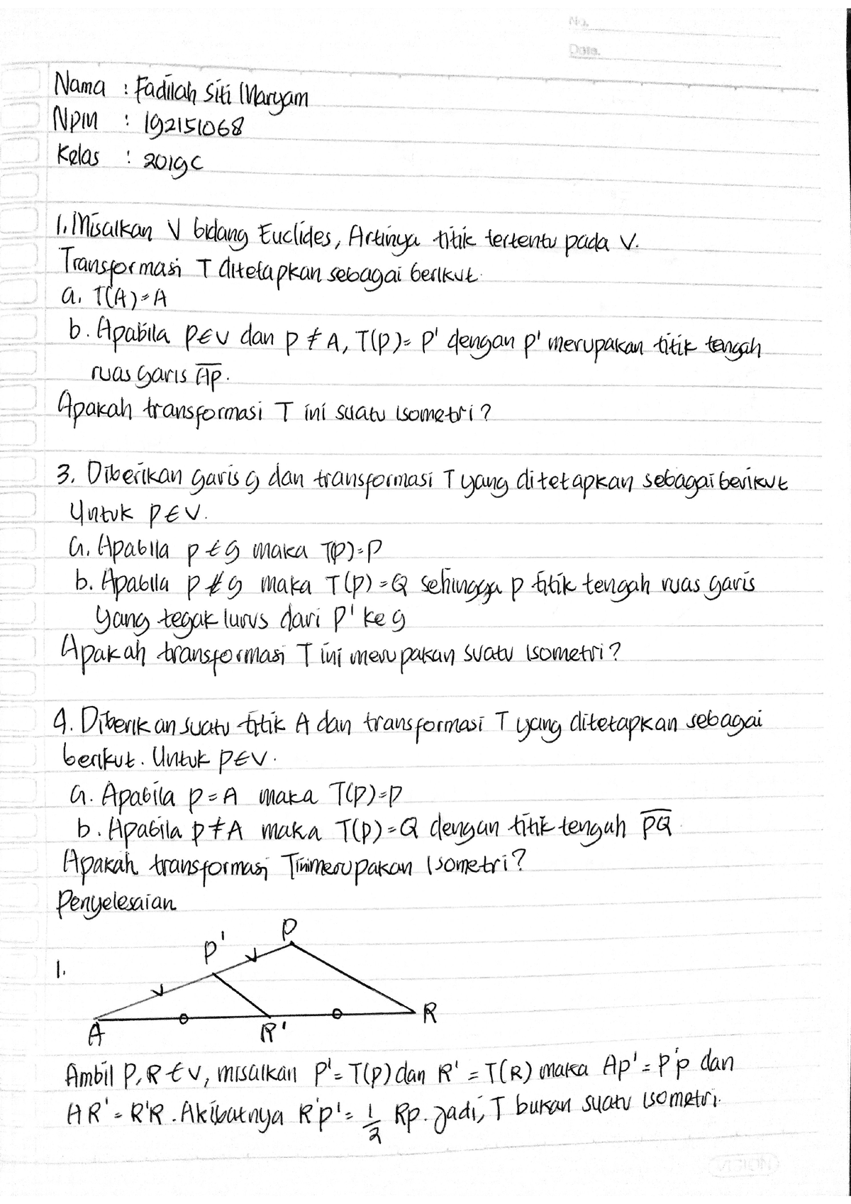 192151068 Fadilah SM Geometri Transformasi Tugas 2 - Matematika Eko ...