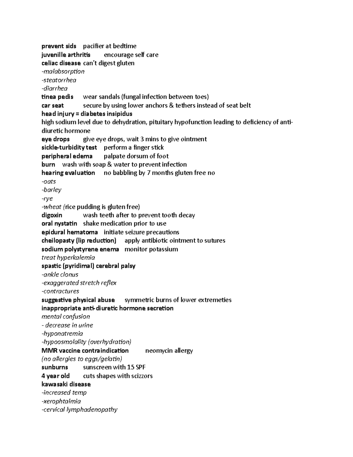 Care Of Child study guide prevent sids pacifier at bedtime juvenille