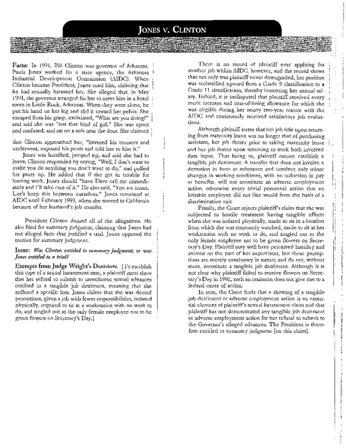 Jones v Clinton BUL 2241 Studocu