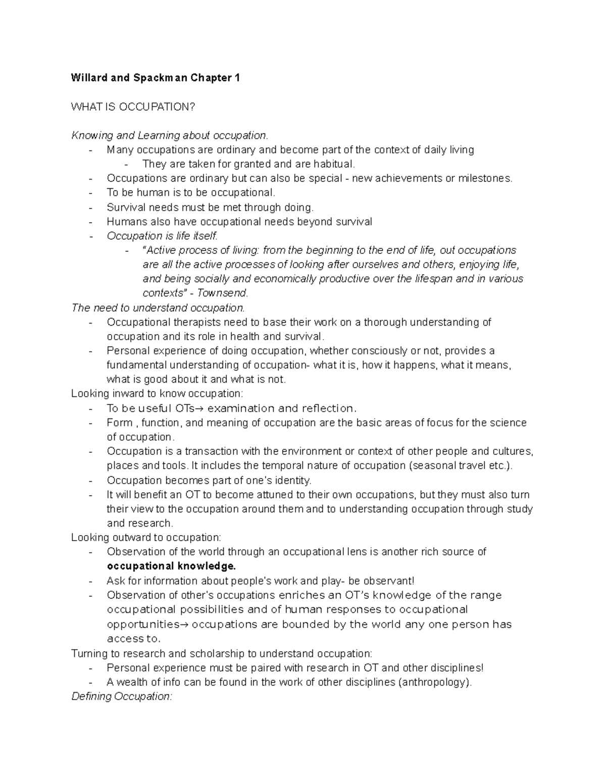 Willard and Spackman Chapter 1 and 2 - Willard and Spackman Chapter 1 ...