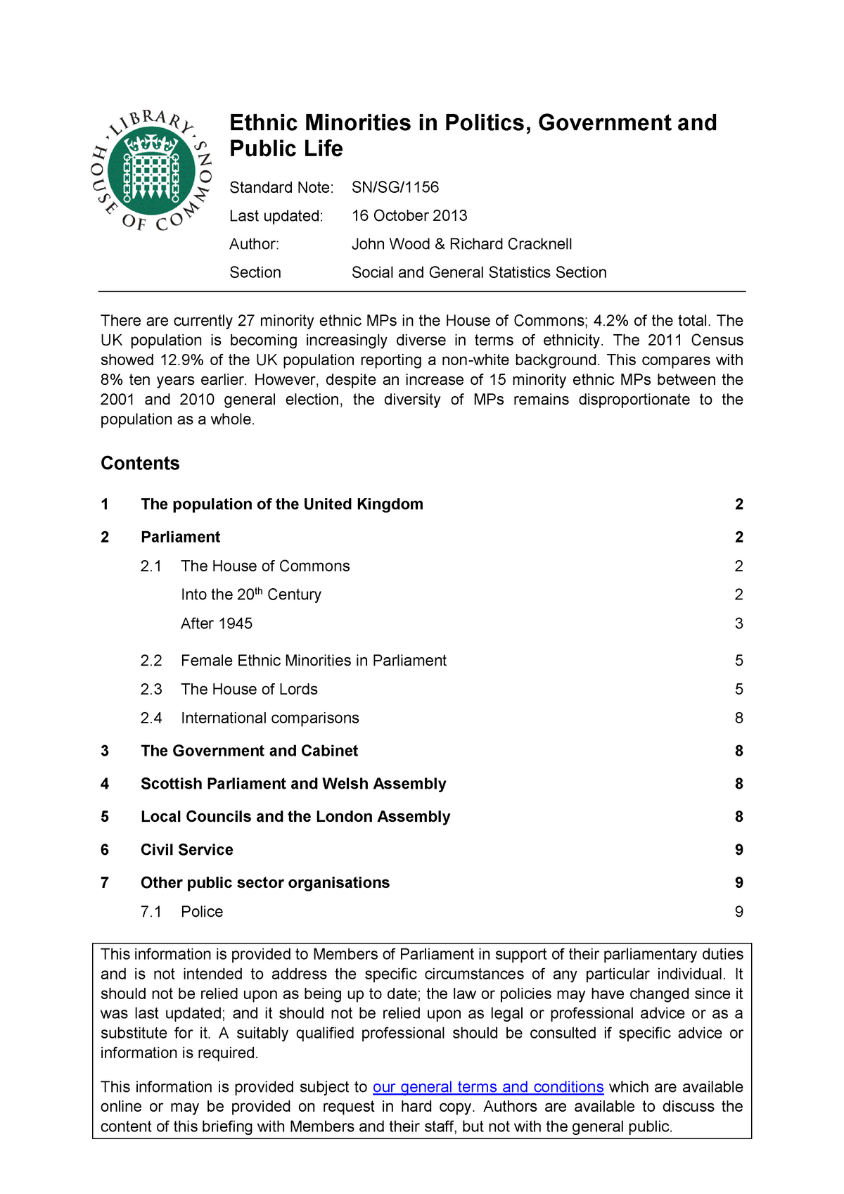 research paper on british parliament