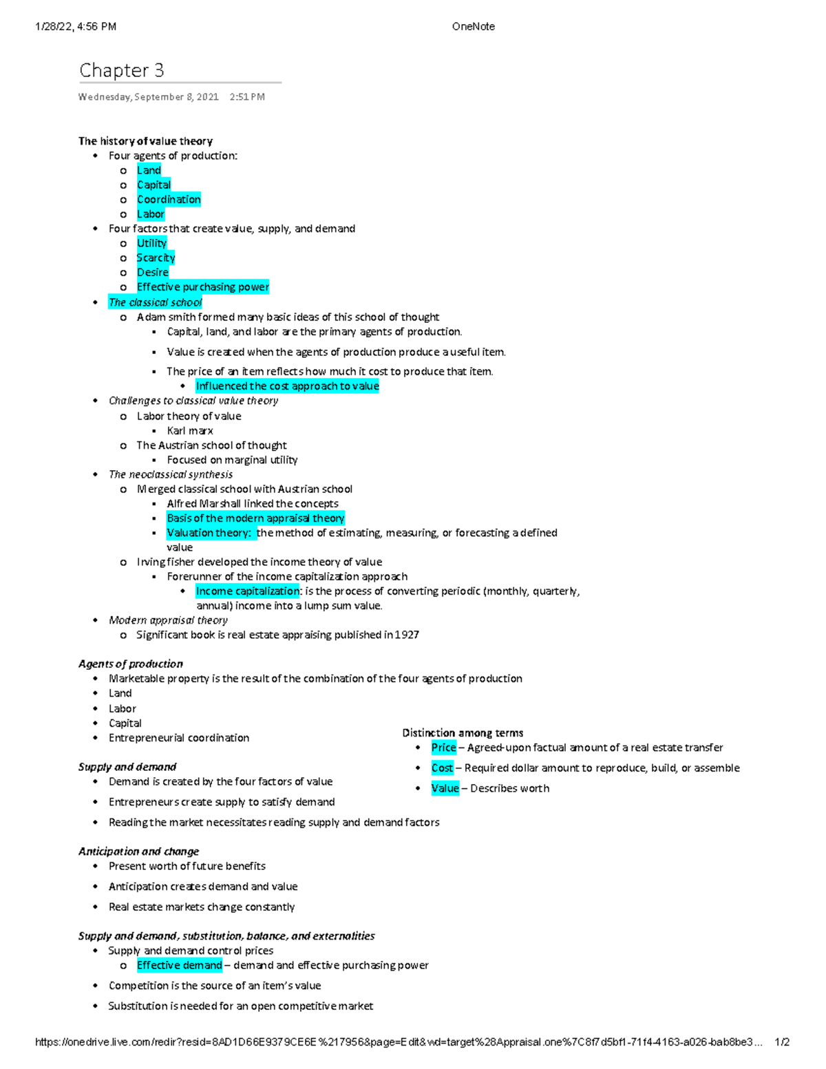 Chapter 3 - 1/28/22, 4:56 PM OneNote - Studocu