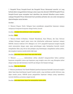 Proses Pengambilan Keputusan - UJI EMPIRIS TERHADAP PROSES PENGAMBILAN ...