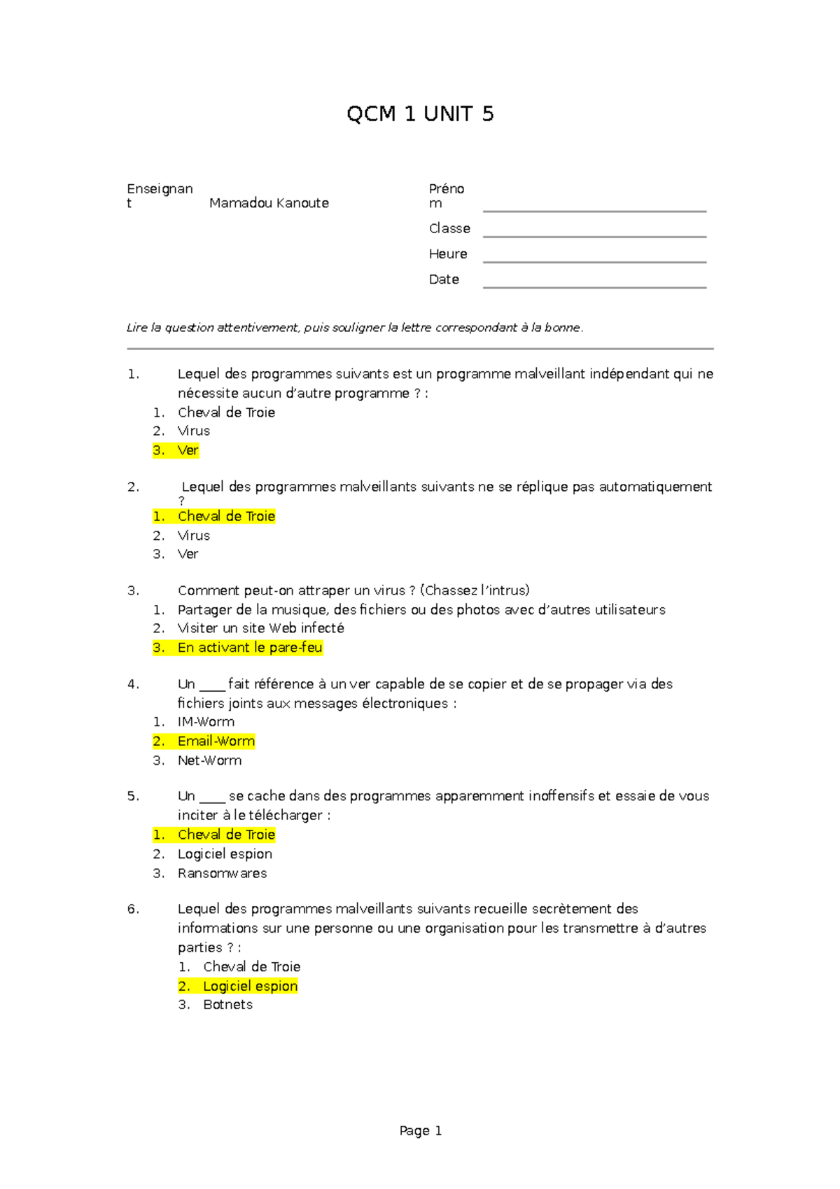 QCM Unit 5 - ksjakfjsklfjaklsjfklasjdklfjalskdfjlkajfkladjfkla ...