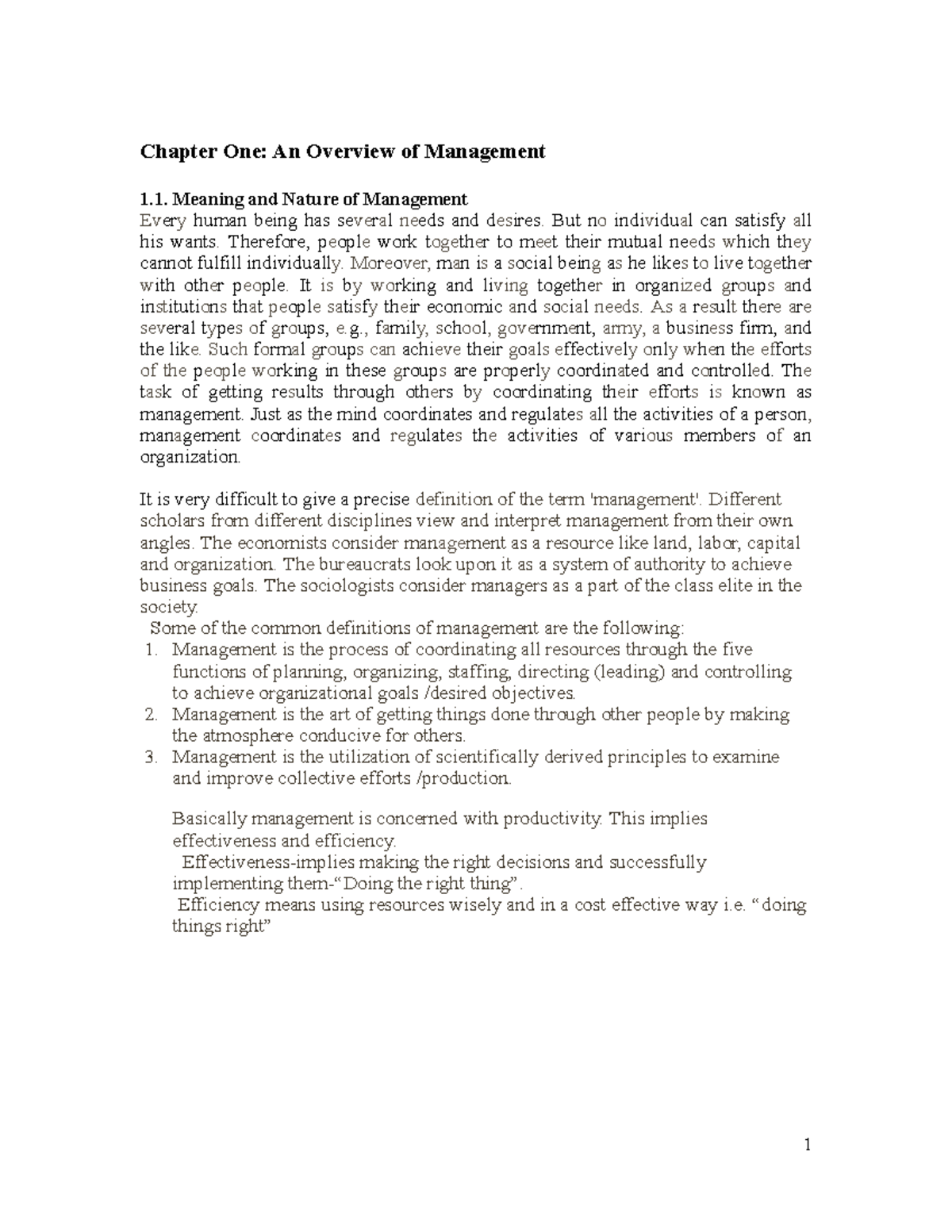 Management (Ch-1) - it provides information how to manage an ...