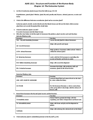Anatomy and Physiology practice material - BIOL 2113 - Chapter 1: An ...