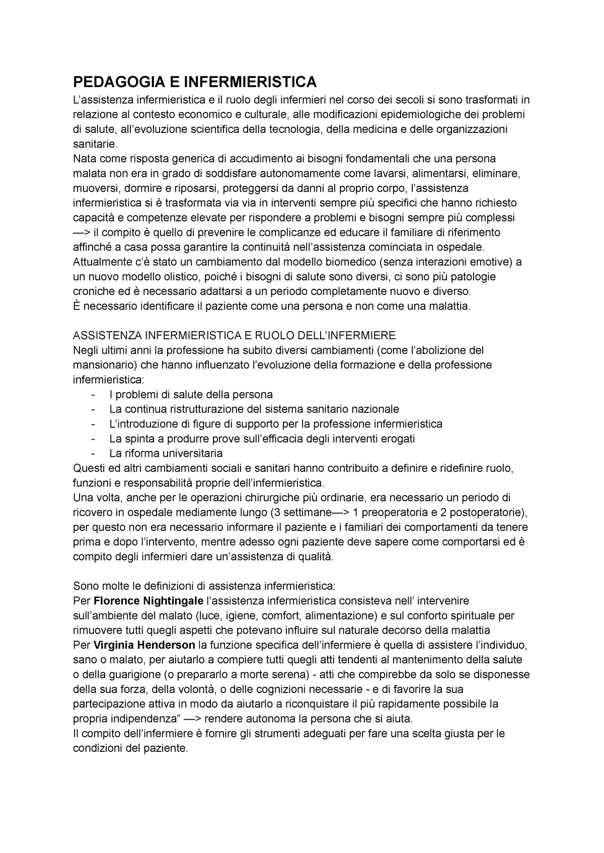 Pedagogia Applicata ALL’ Infermieristica - PEDAGOGIA E INFERMIERISTICA ...