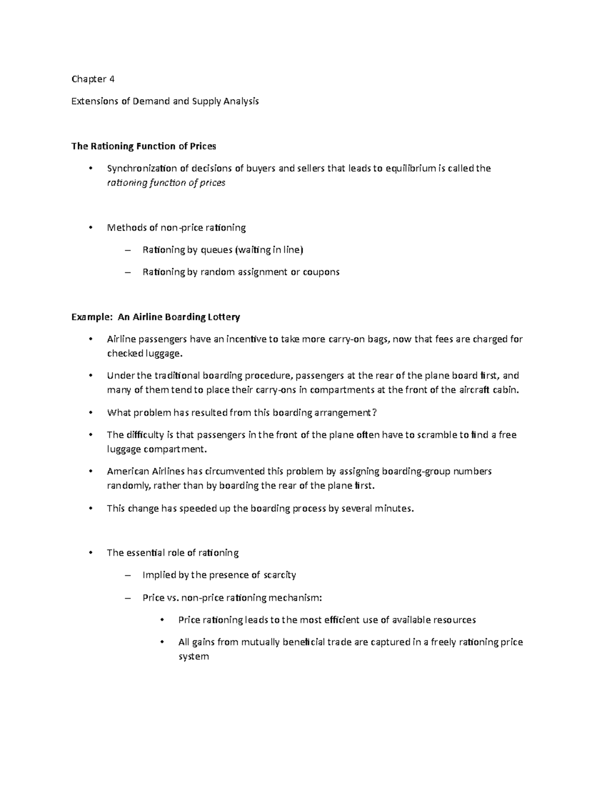 Chapter 4 - Lecture Notes 3 - Chapter 4 Extensions of Demand and Supply ...