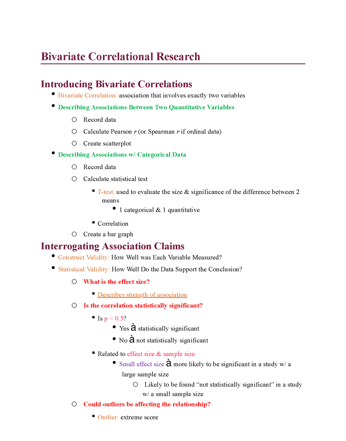 Bivariate Correlational Research - Bivariate Correlational Research ...