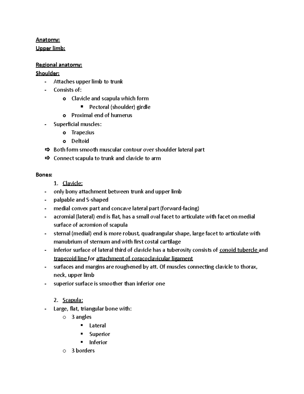 Anatomy upper limb - Anatomy: Upper limb: Regional anatomy: Shoulder ...