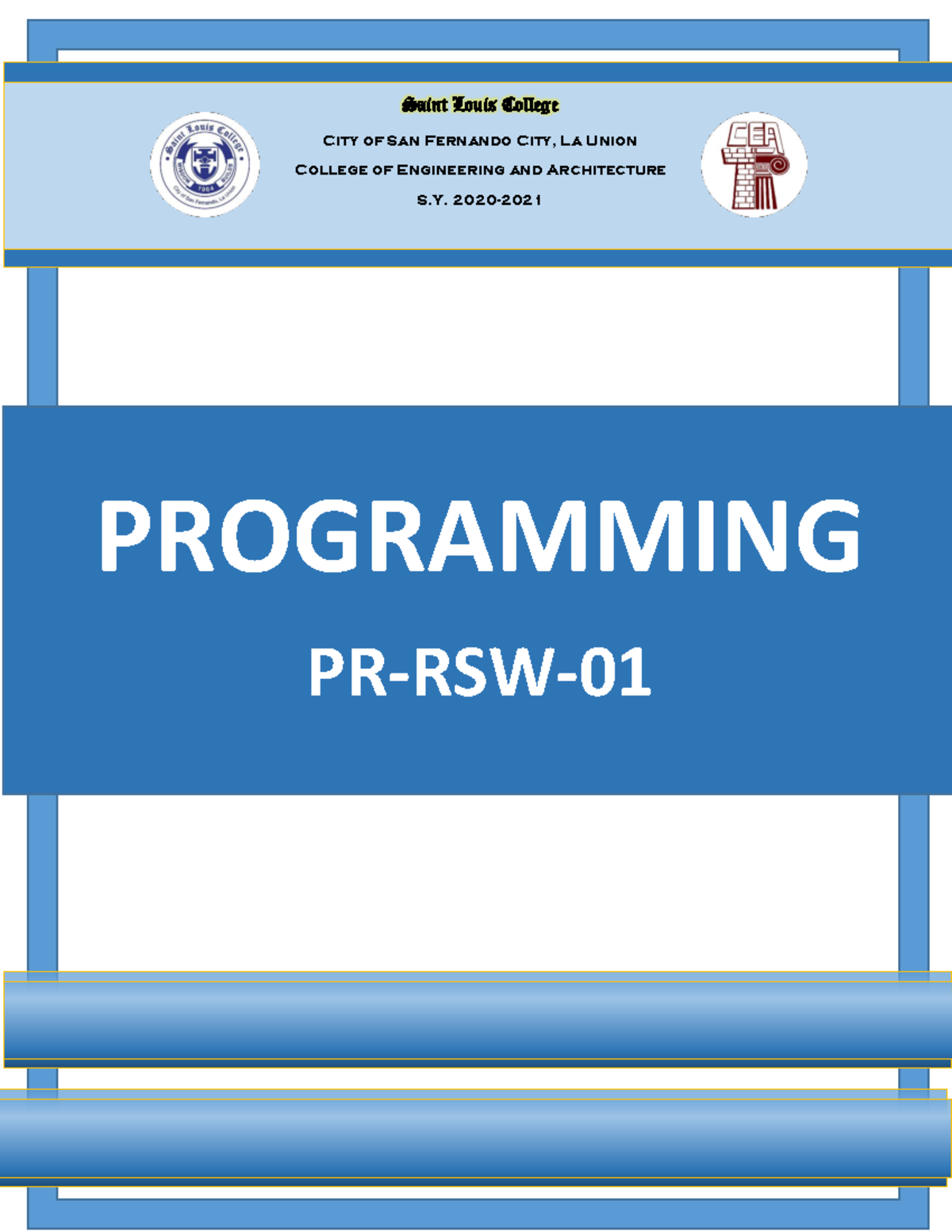 Programming - All about spaces and areas - Saint Louis College City of ...