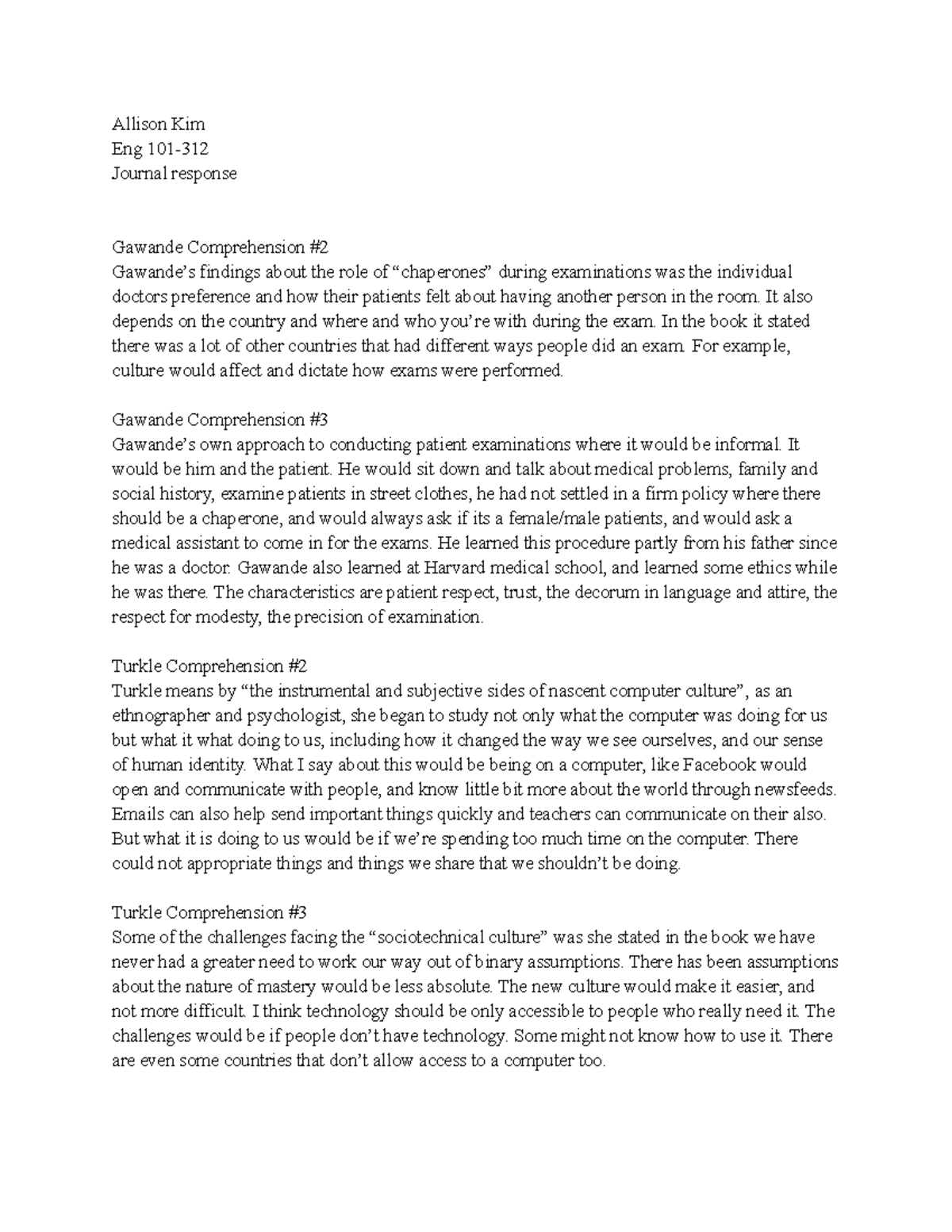 Eng101312journalresponse Allison Kim Allison Kim Eng 101 Journal