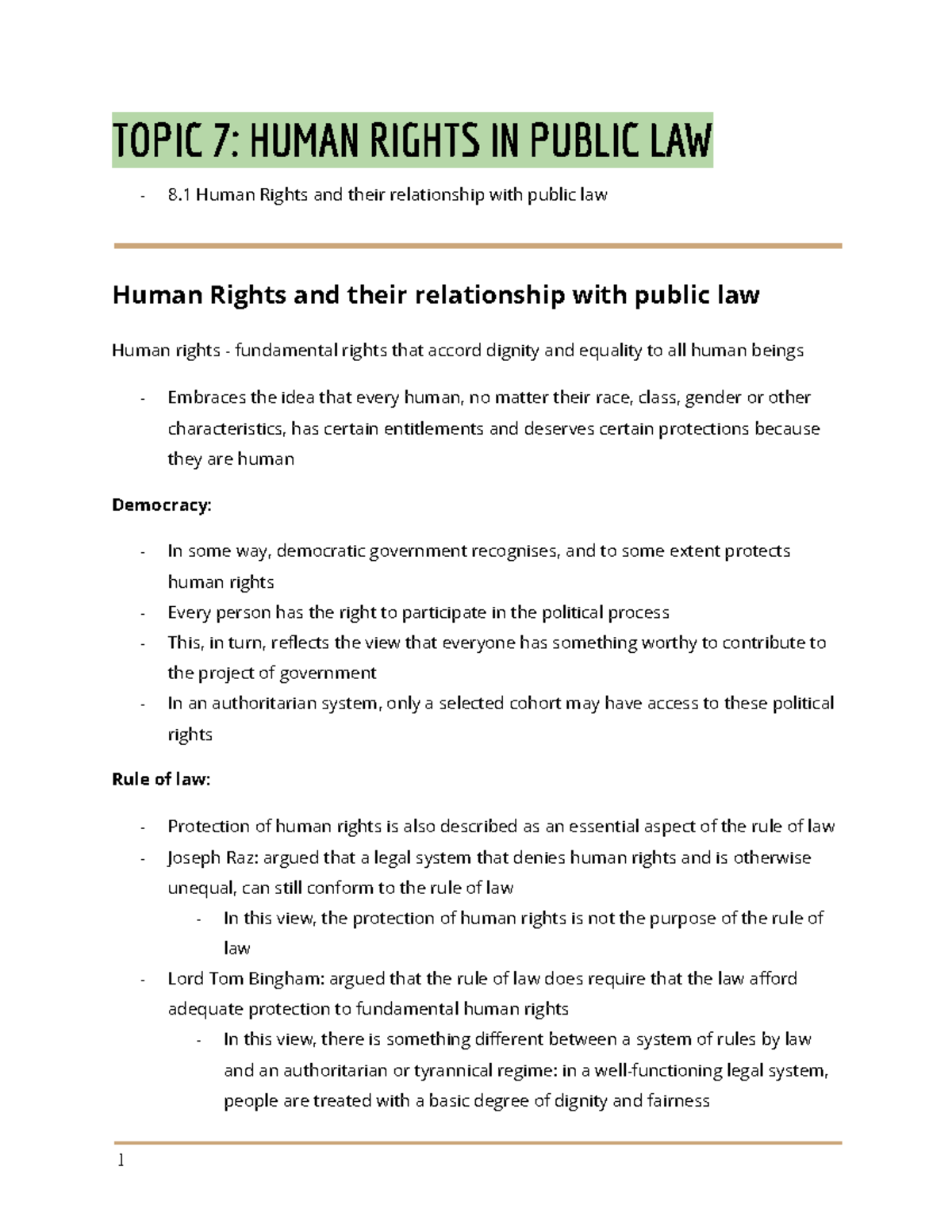 Topic 7 Human Rights in Public Law - TOPIC 7: HUMAN RIGHTS IN PUBLIC ...