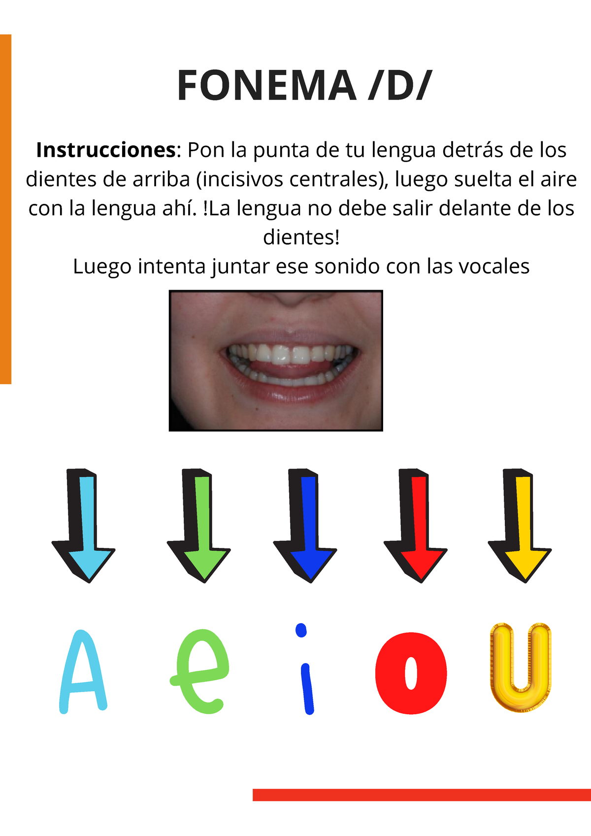 Fonema D - Instrucciones: Pon La Punta De Tu Lengua Detrás De Los ...