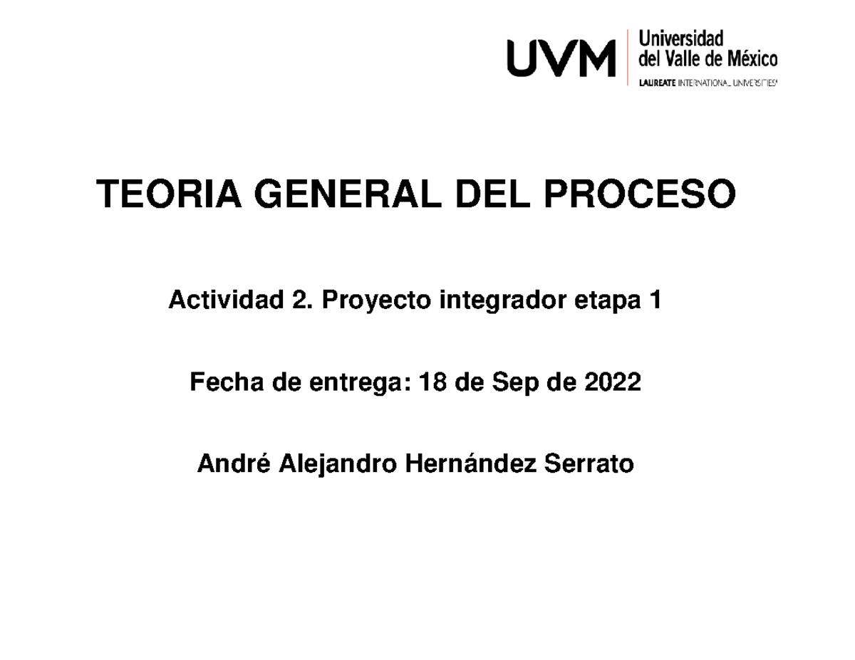 A2 Actividad Procesal Teoria General Del Proceso Actividad 2