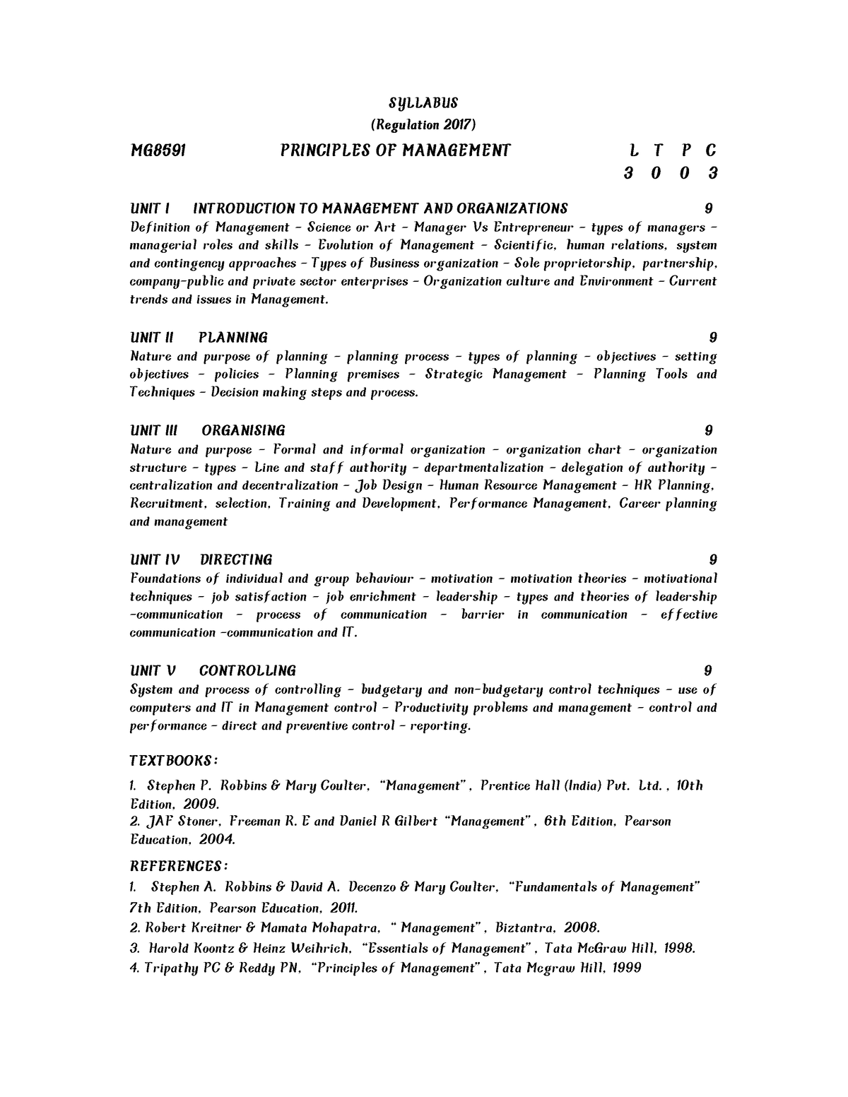 POM MG8591 2 Marks - SYLLABUS (Regulation 2017 ) UNIT I INTRODUCTION TO ...