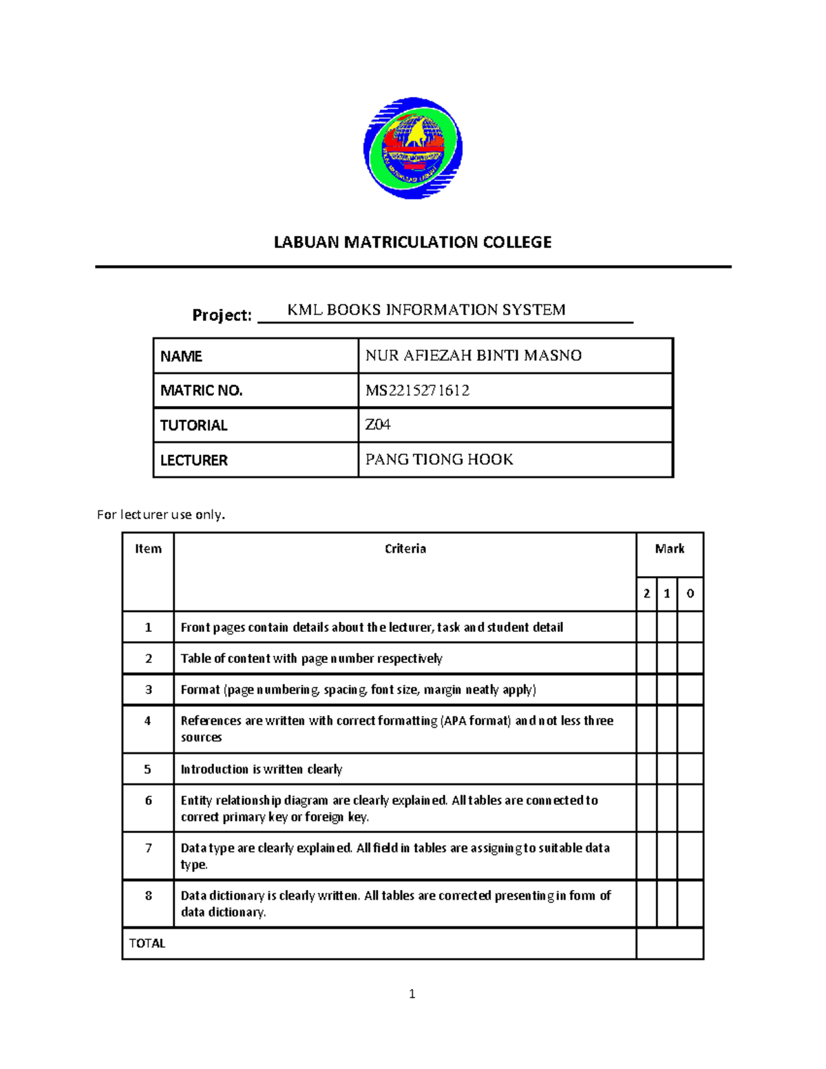 Written assignment DC014 Scompkolej Matrikulasi Labuan (KML) - LABUAN ...