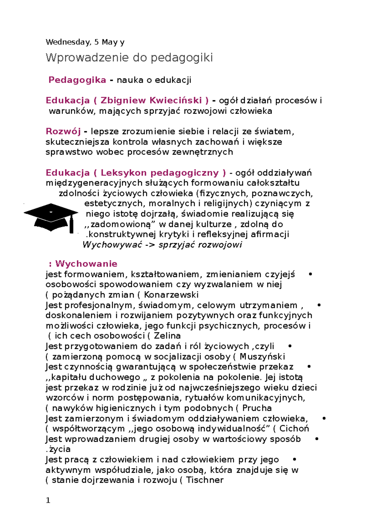 Wprowadzenie Do Pedagogiki (1), (2), (3), (4) ,(5) - Wprowadzenie Do ...