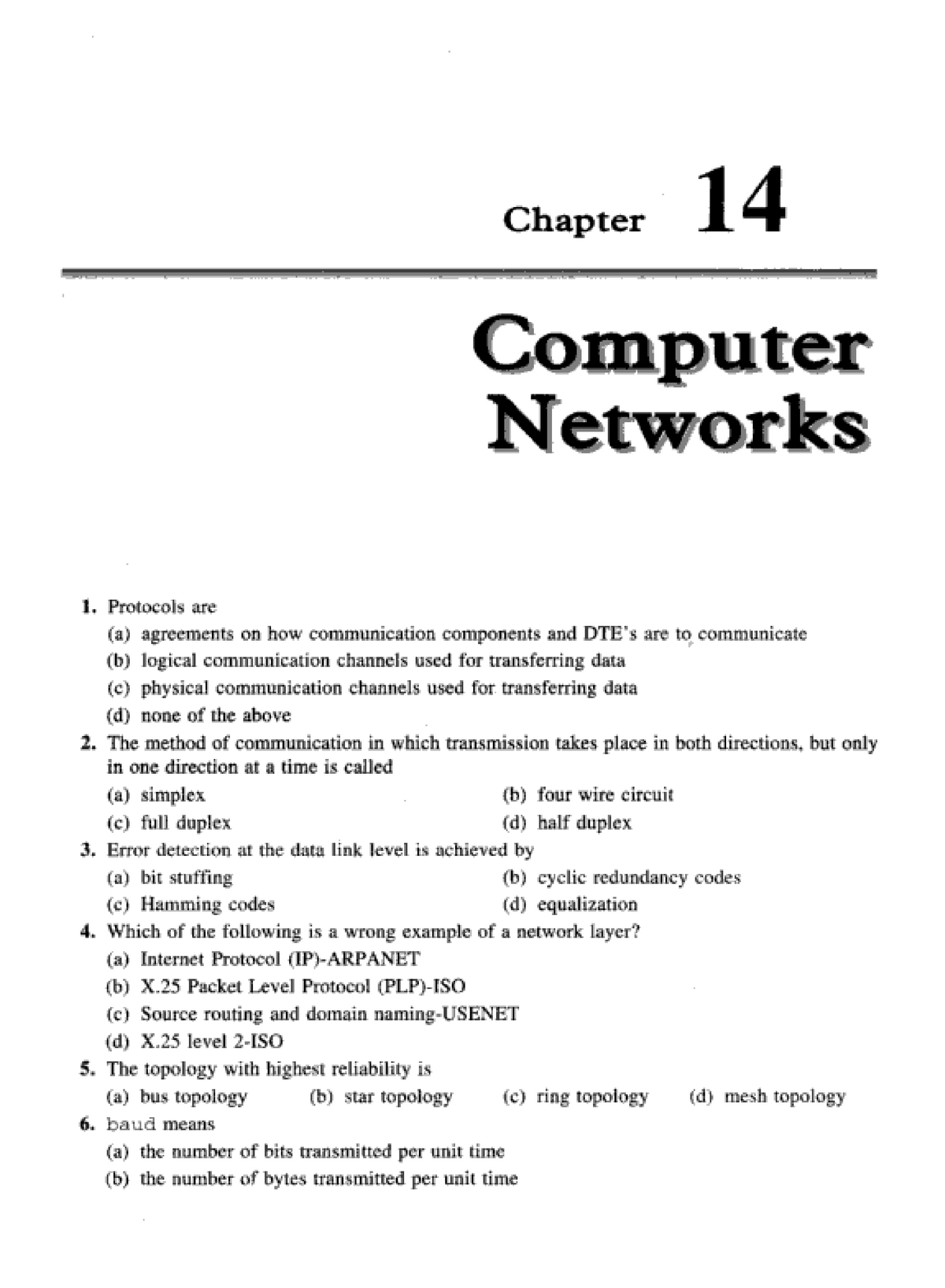 Computer Networks MCQs PDF - Studocu