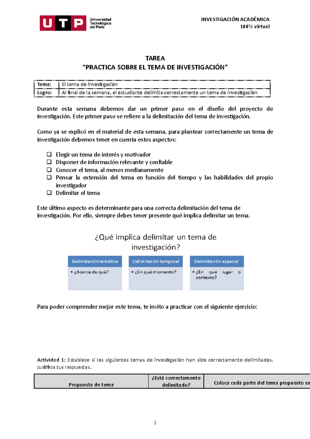 S2 Tarea Practica Sobre El Tema De Investigación - TAREA “PRACTICA ...