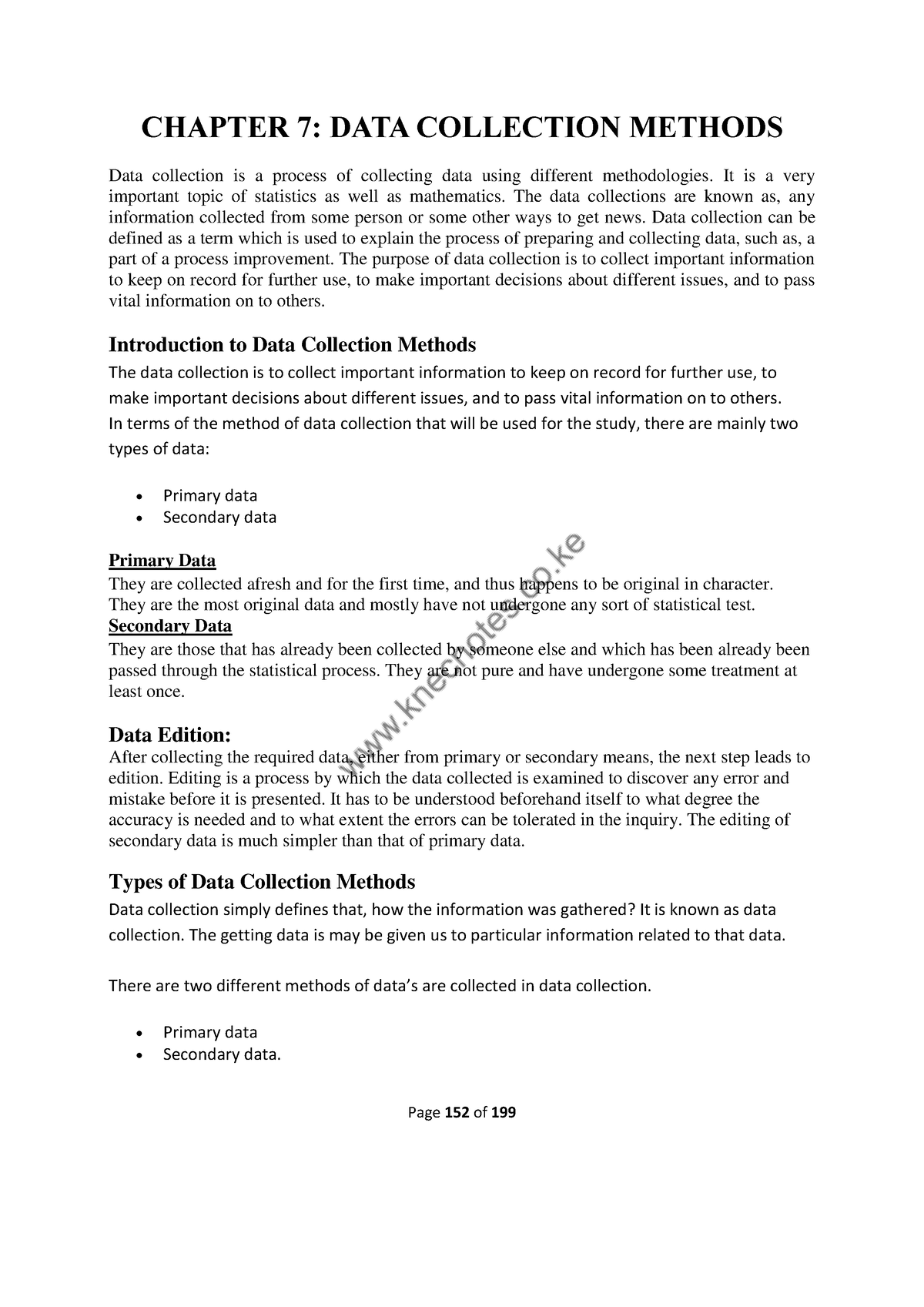 7DATA Collection Methods Page 152 of 199 CHAPTER 7 DATA COLLECTION