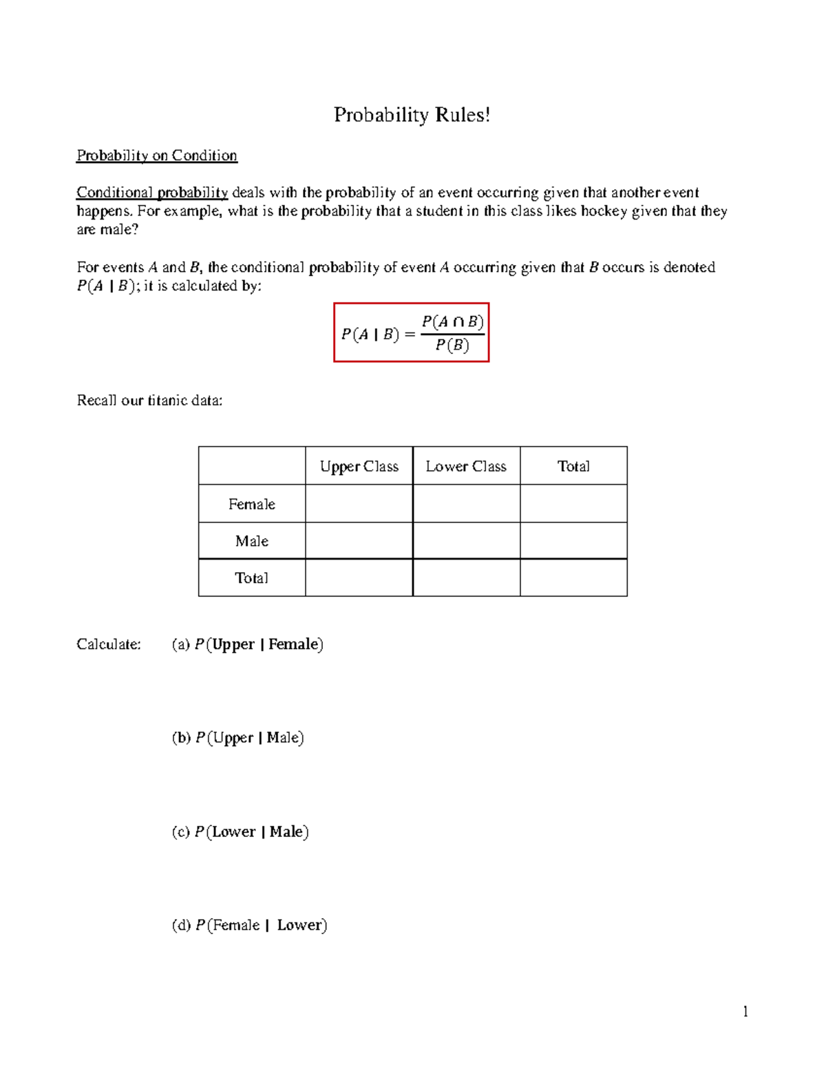 12 Probability Rules Stat151 Introduction To Applied Statistics 