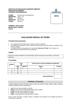 SP 2326 Introduccion A La Algoritmia 00 EF Diurno 2 - Tenga Presente ...