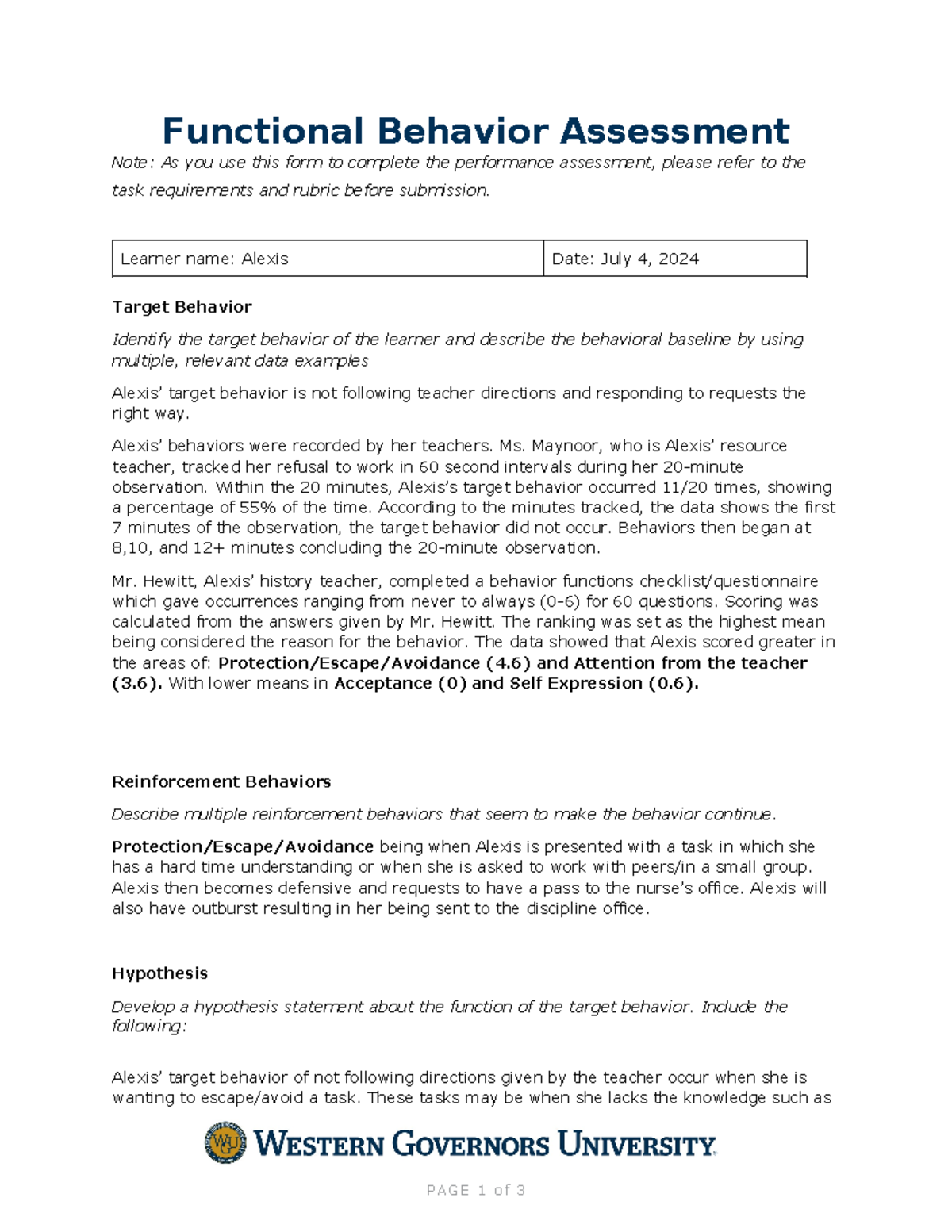 FBA BIP Form - BIP - Functional Behavior Assessment Note: As you use ...