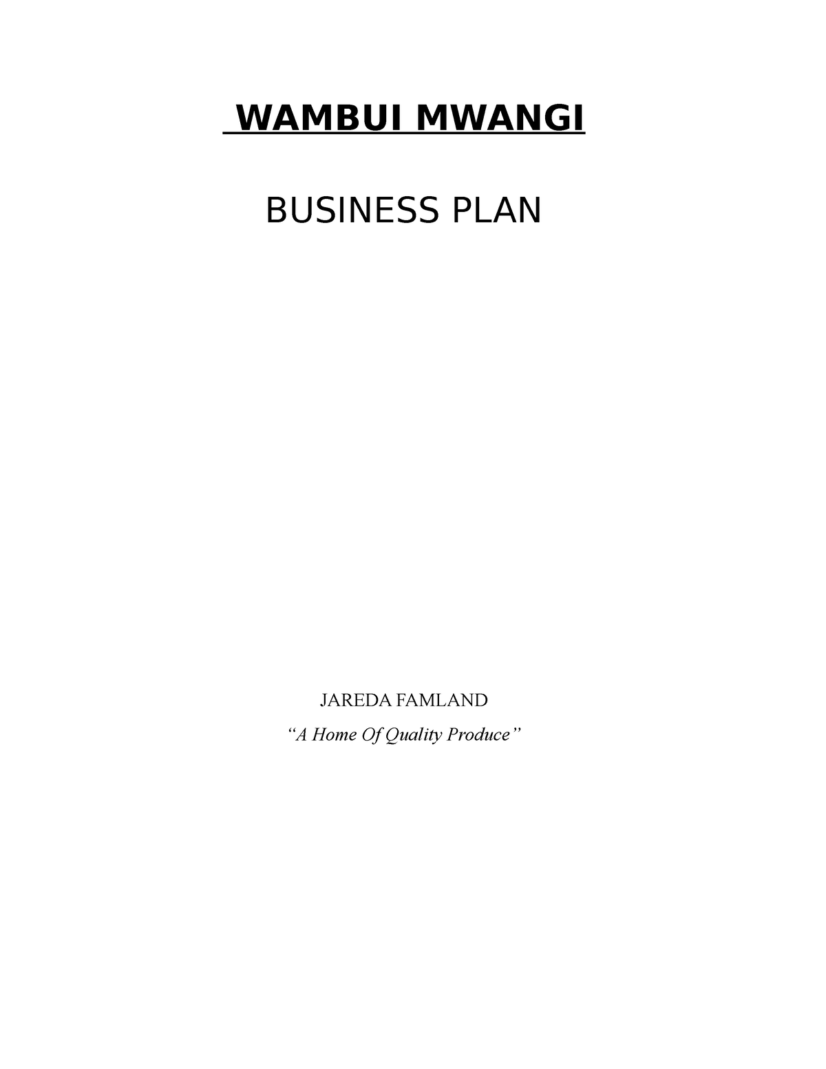 business plan in swahili