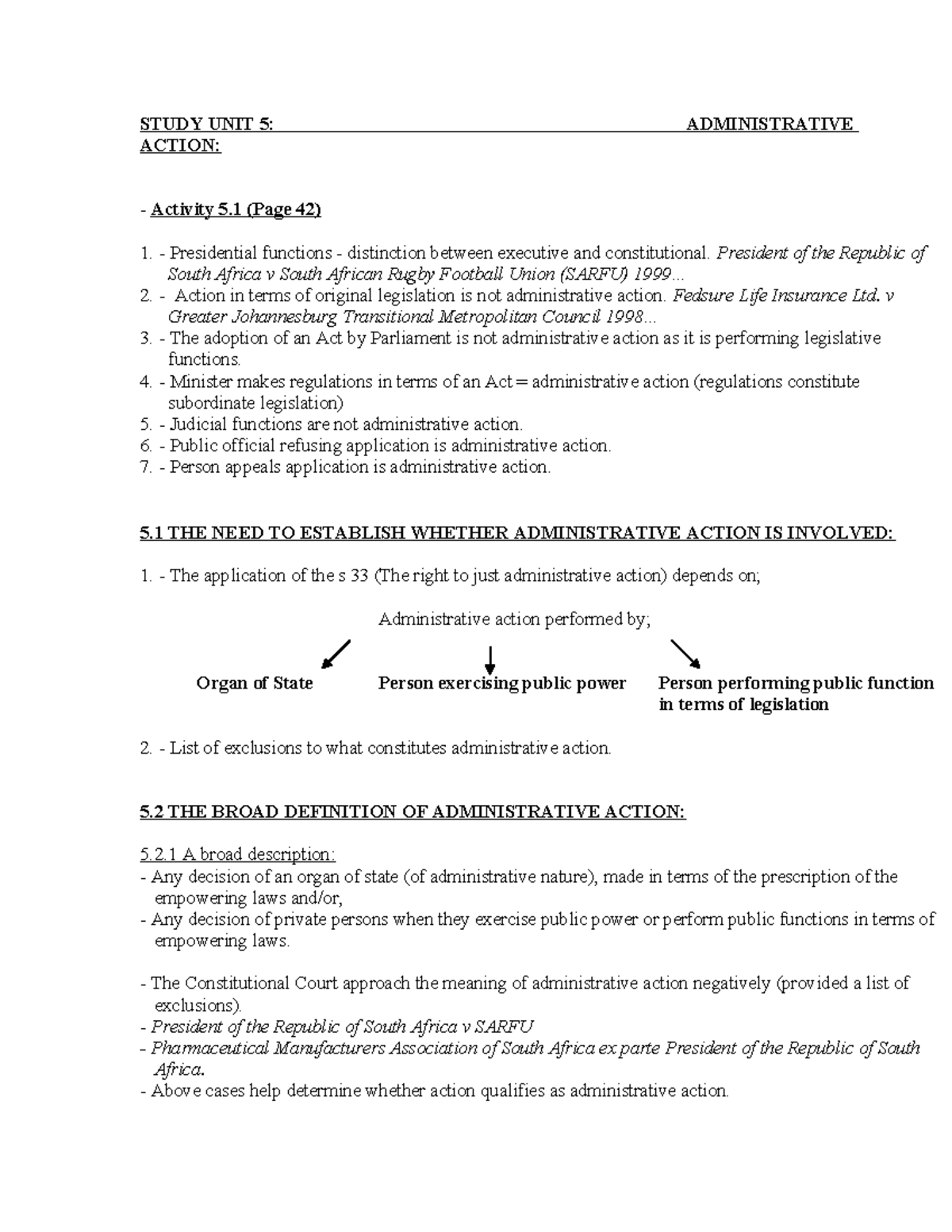 ADL2601 5 Administrative Action - STUDY UNIT 5: ADMINISTRATIVE ACTION ...