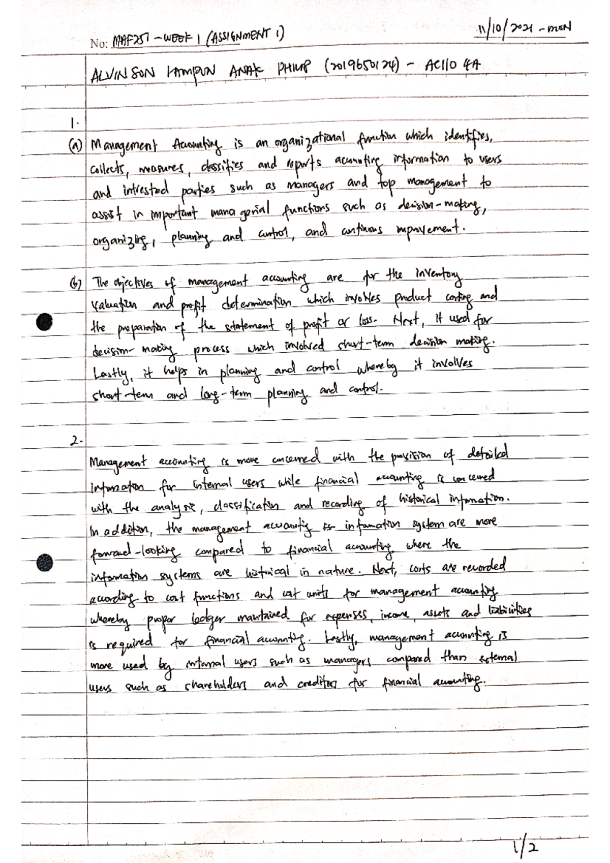 Alvinson Lampun - 2019 650124 - MAF251 - AC110 4A - WEEK 1 - Assignment ...