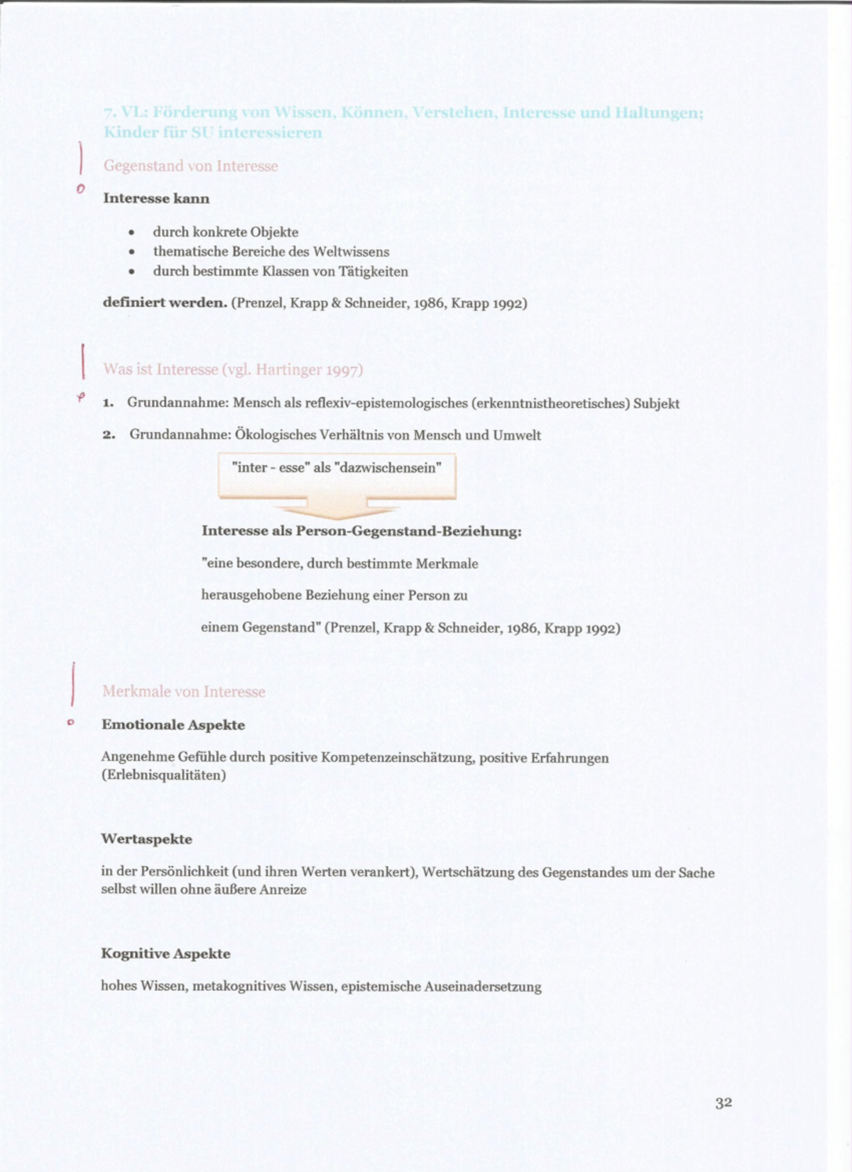 Handbuch Didaktik Des Sachunterrichts SU Zusammenfassung 3 - Vorlesung und Proseminar - Einführung in die